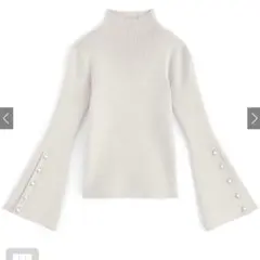 最終値下げ‼️ GRL ハイネックパールスリットスリーブニットトップス