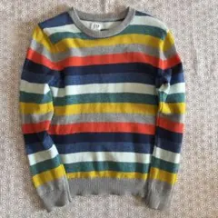 GAPニット　KIDS サイズL 140 セーター　カラフル　マルチボーダー