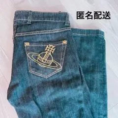 （美品）Vivienne Westwood スキニーデニム オーブ刺繍 黒 Sのサムネイル