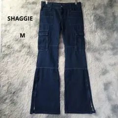 SHAGGIE フレアブーツカット　ダークブルー カーゴフレアパンツ　M