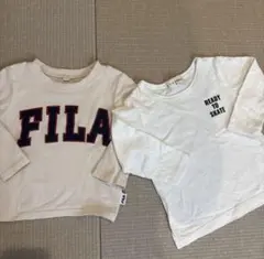 キッズ　ベビー　90 ボーイズ　Tシャツ　保育園着　白T FILA 2枚セット