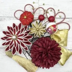 髪飾り　☆3688☆ つまみ細工　成人式　卒業式　結婚式　七五三　帯留め