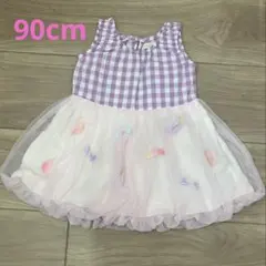panpantutu ギンガムチェック チュールワンピース 90cmのサムネイル