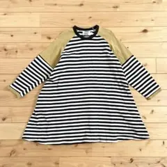 マーキーズ　ワンピース　ボーダー　長袖　コットン　120cm