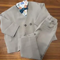 【美品】riziere ノーカラージャケットセットアップ　シャツ付100cm~