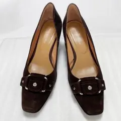 美品　トラサルディ　TRUSSARDI パンプス　スエード 24cm ブラウン