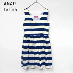 ANAP Latina ボーダー柄 ノースリーブ ワンピース ネイビー×ホワイトのサムネイル