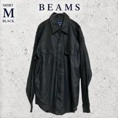 BEAMS ビームス リネン100% ワークシャツ CPO 日本製 ブラック Mのサムネイル