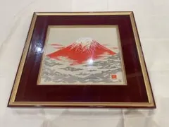 日展 画家 杉原元人 赤富士 日本画 絵画 10号 箱 布 あり - メルカリ