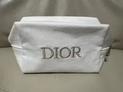 DIOR ホワイト ポーチ ゴールドファスナー ノベルティ