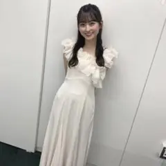完売品|森香澄着用 dazzlin 異素材フリルマーメイドロングワンピース 