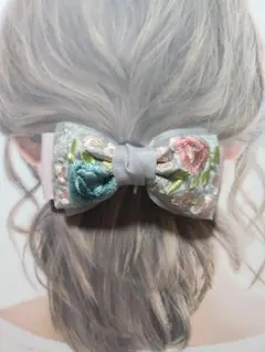 土日限定SALE!!インド刺繍リボン　ポニーフック