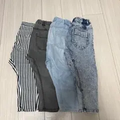ガーデナーテーパードデニムパンツ110センチ4点セット　ブランシェス