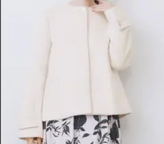 index ノーカラーコート コート ノーカラーショートコート ホワイトM