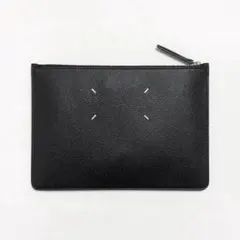 【新品未使用】メゾンマルジェラ レザークラッチバッグ ポーチ 黒