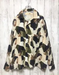 新品未使用 セットアップNANO universe プリントオープンカラーシャツ