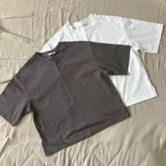 【新品】GU半袖Tシャツ 2枚セット ホワイト ダークグレーSのサムネイル