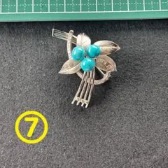 ヴィンテージ風 ブローチ シルバー色 アンティークアクセサリー⑦