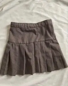 H&M ミニスカート 122cm チェック ブラウン 千鳥柄