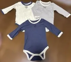 2枚は新品未使用　ベビー　長袖　下着　ボディースーツ　80 3枚セット