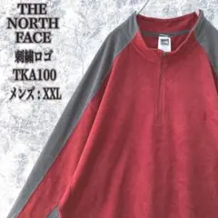 IN13 US規格ザノースフェイス刺繍TKA100ハーフジップバイカラーフリース