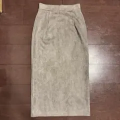 グレージュ タイトスカート ロング丈