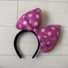 ミニーマウス 水玉カチューシャ ピンク ビッグリボン