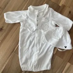 ミッキーマウス ベビードレスと帽子セット
