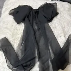 リボン　ヘアアクセサリー　黒　ブラック　結婚式　前撮り