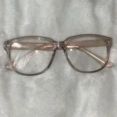 クリアピンク ウェリントン型 メガネ