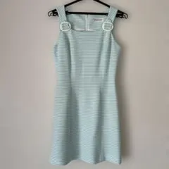 Private Label 水色ストライプ ノースリーブワンピース M