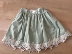 axes femme kids レースフレアスカート　ミントグリーン
