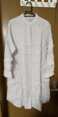 無印良品　ストライプ柄シャツワンピース　Mサイズ