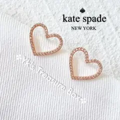 R302/kate spade/在庫処分/ローズゴールドキラキラハートピアス