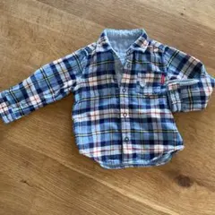 ミキハウス　ダブルコットンガーゼ　ネルシャツ　90