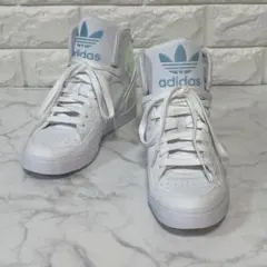 adidas 23.5cm ハイカットスニーカー ホワイト