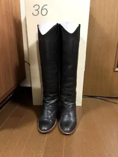 CROLLA 黒 ロングブーツ 中ヒール