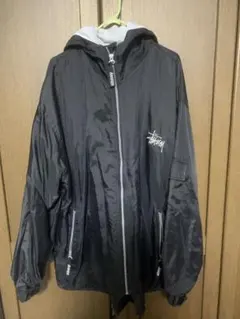 STUSSY ステューシー ナイロンジャケット 青 XL相当 刺繍 ビンテージ