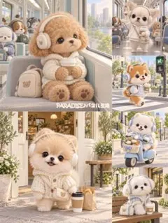 PARADISEパネル生地　 犬柄　P700