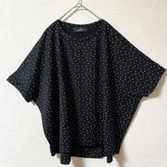 OMNES ドット柄 半袖Tシャツ ブラック オーバーサイズのサムネイル