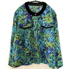 glacon R 日本製　ノーカラージャケットシャツ　金ボタン　ボタニカルのサムネイル