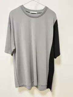 Firsthand バイカラー 半袖Tシャツ グレー×ブラック M