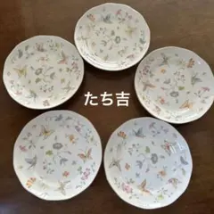 たち吉　リッチフィールド　お皿5枚セット　蝶　花　金縁のサムネイル