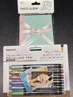 instax チェキ　フォトアルバム + デコペン　新品