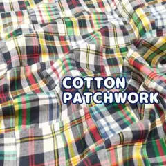 コットンパッチワーク　③ネイビー系　綿100 ふんわりやわらか　 延長可能です