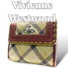 専用　Vivienne Westwood チェック がま口 折り財布 6836