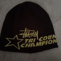 Stussy ニット帽 グレー TRY COLD CHAMPION - メルカリ