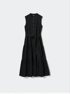 【未使用タグ付き】UNIQLO スラブコットンワンピース　ブラックS