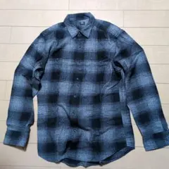 UNIQLO　フランネルチェックシャツ ブラック系　Lサイズ