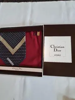 Christian Dior ハンカチ 赤 ネイビー